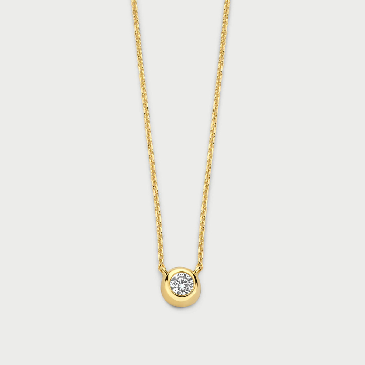 Bold necklace in 14K yellow gold with labgrown diamonds - MBC001