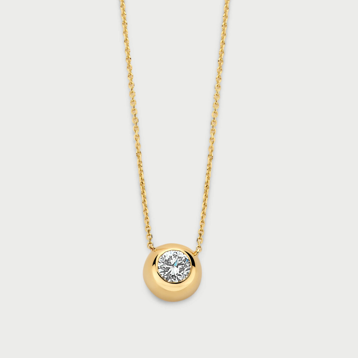 Bold necklace in 14K yellow gold with labgrown diamonds - MBC002