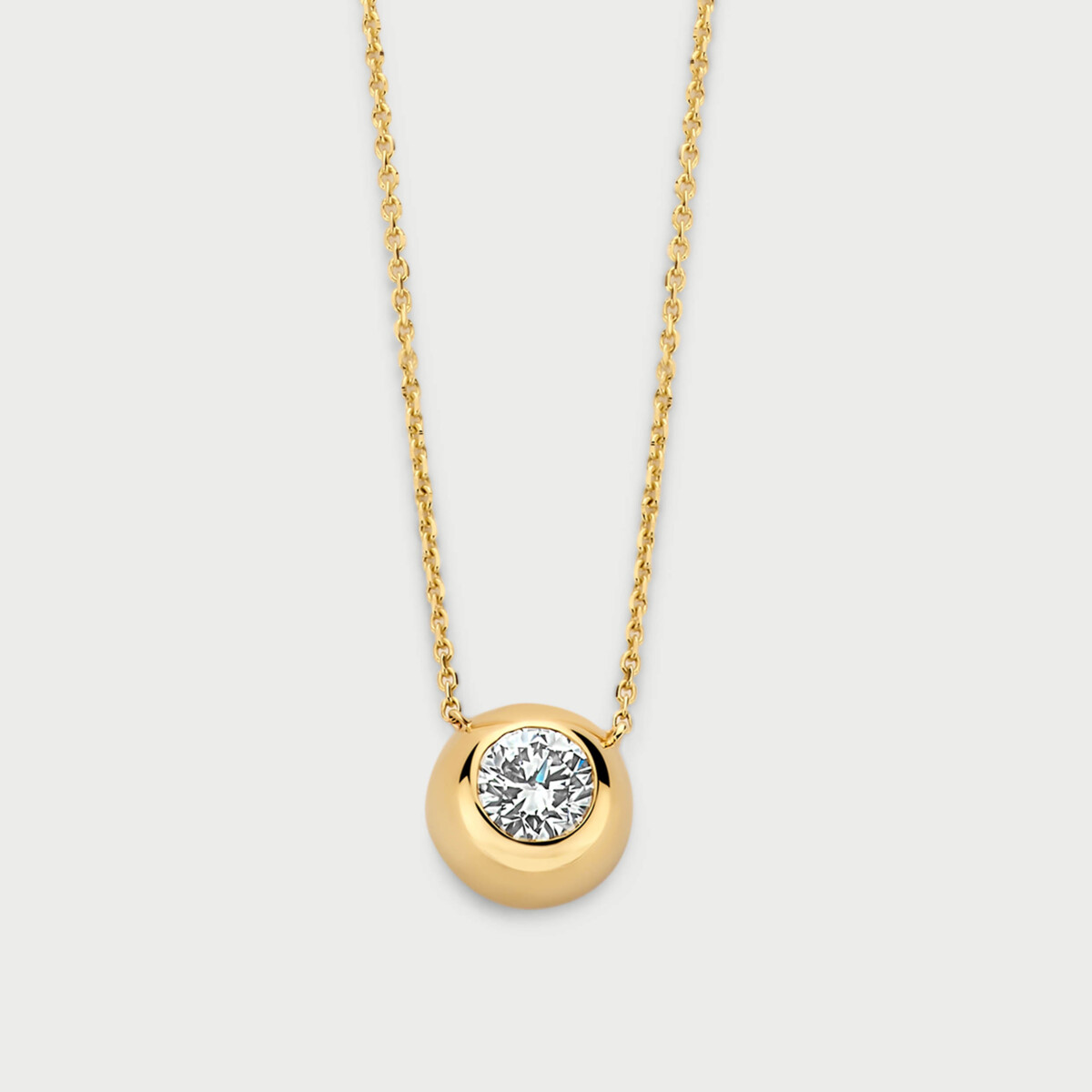 Bold necklace in 14K yellow gold with labgrown diamonds - MBC003