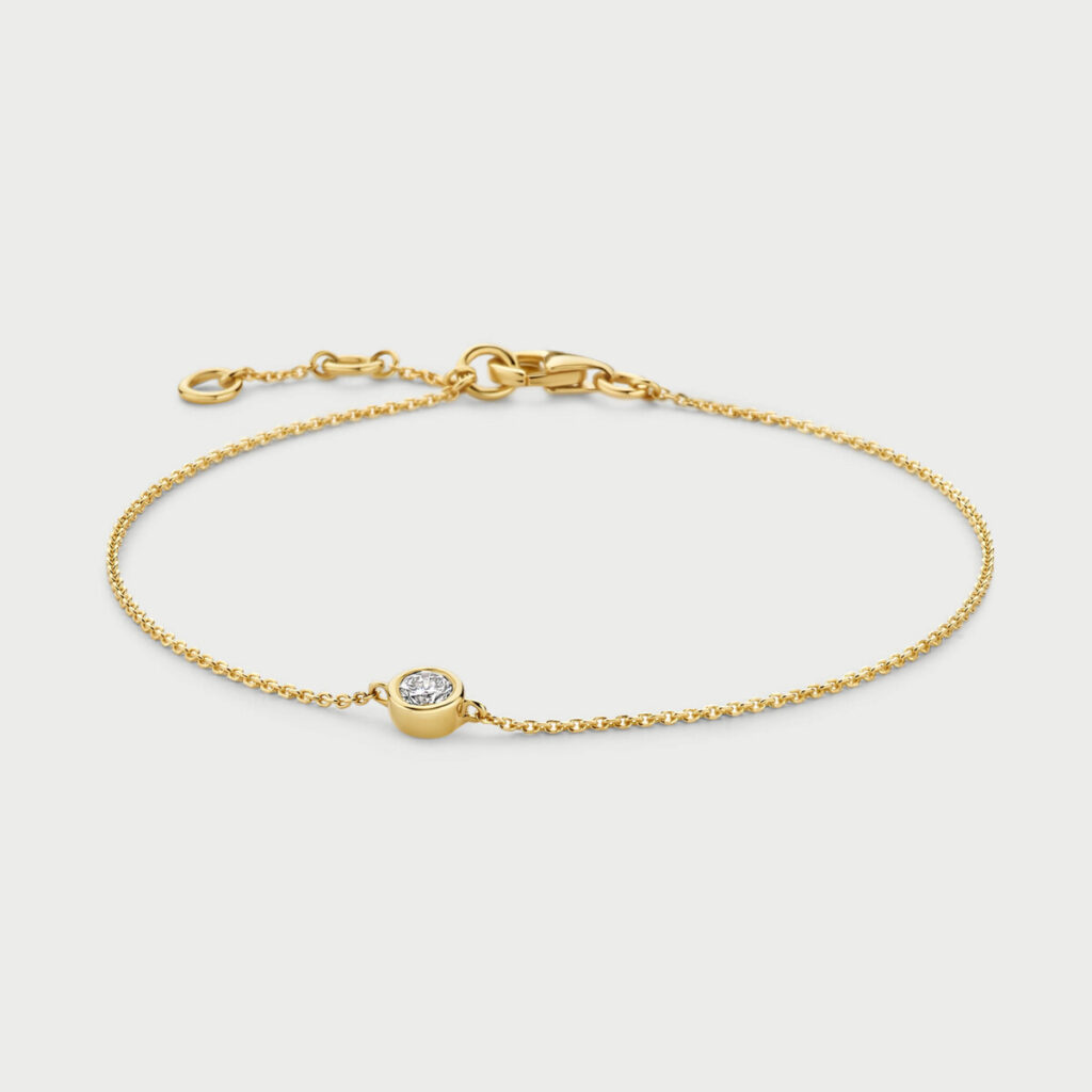 Bezelle bracelet in 14K yellow gold with labgrown diamonds - MCB001