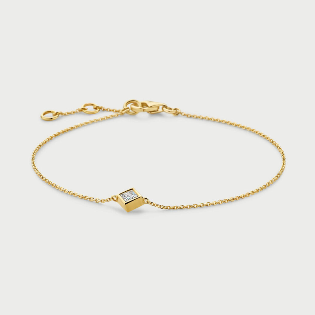 Bezelle bracelet in 14K yellow gold with labgrown diamonds - MCB010