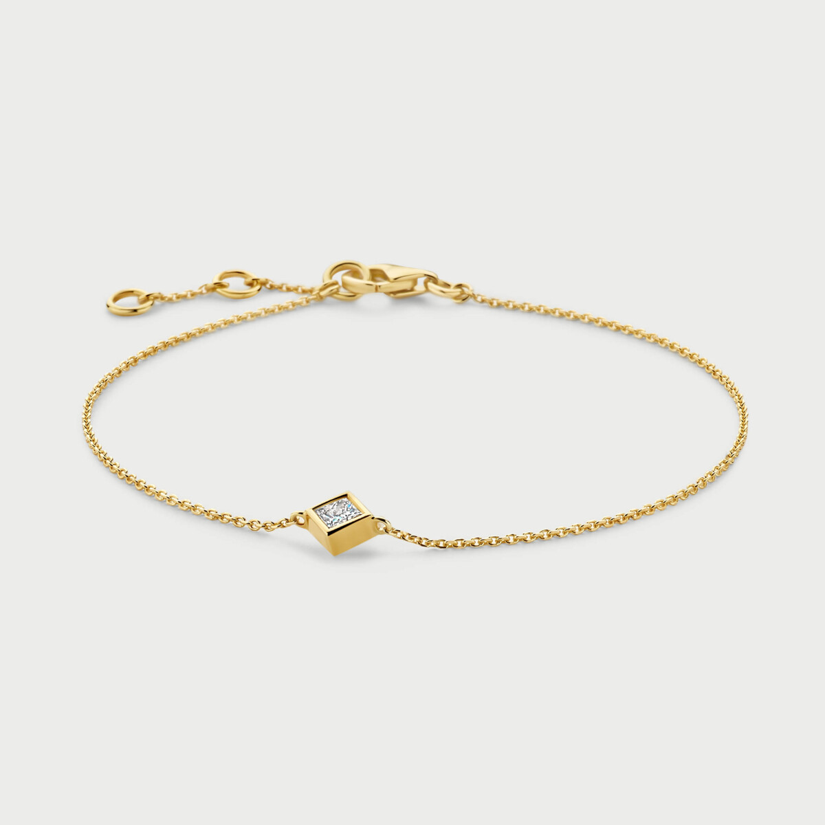 Bezelle bracelet in 14K yellow gold with labgrown diamonds - MCB010