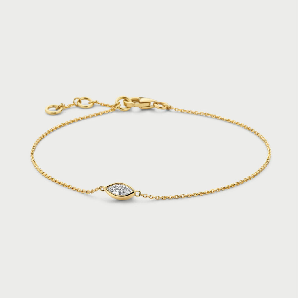 Bezelle bracelet in 14K yellow gold with labgrown diamonds - MCB015