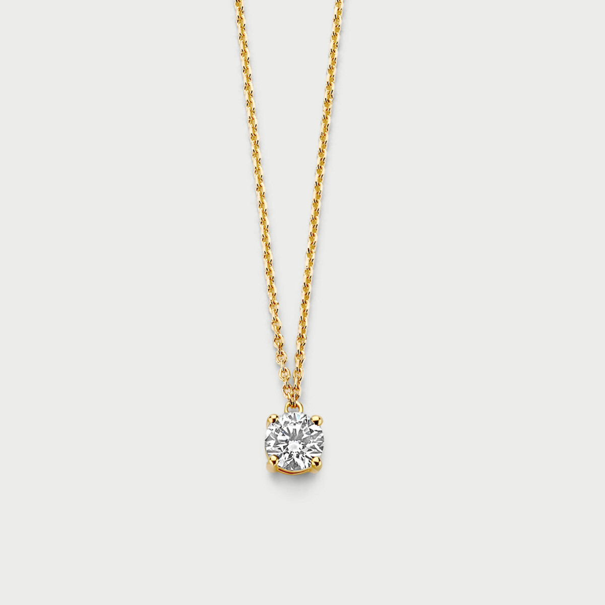 Classic necklace in 14K yellow gold with labgrown diamonds - MCC001