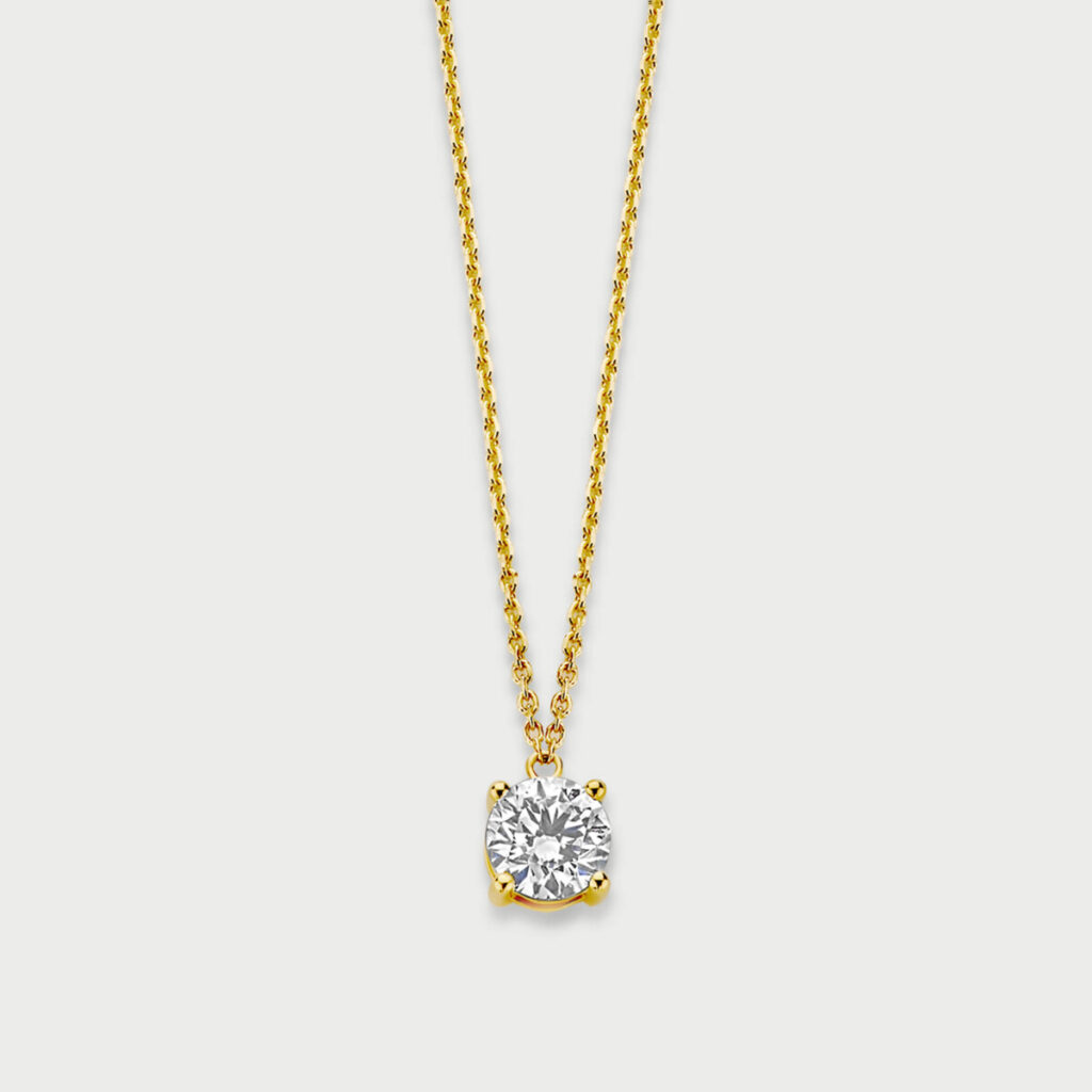 Classic necklace in 14K yellow gold with labgrown diamonds - MCC002