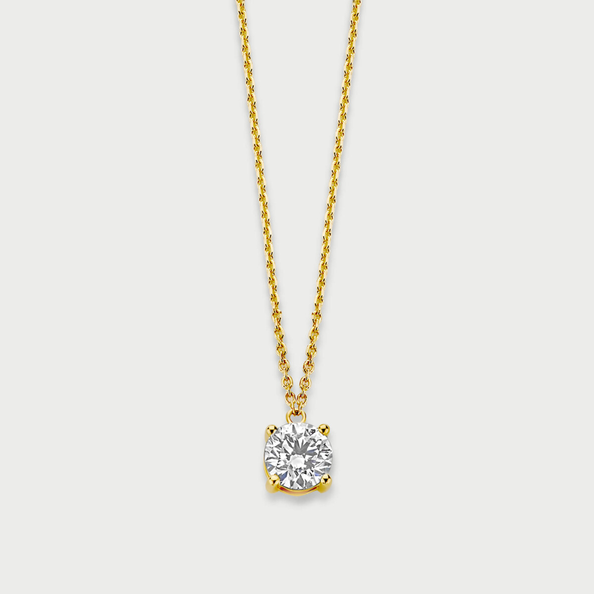 Classic necklace in 14K yellow gold with labgrown diamonds - MCC002