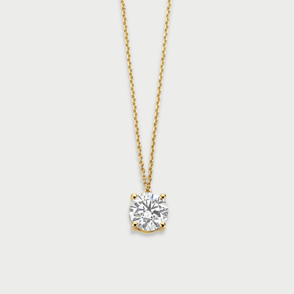 Classic necklace in 14K yellow gold with labgrown diamonds - MCC003
