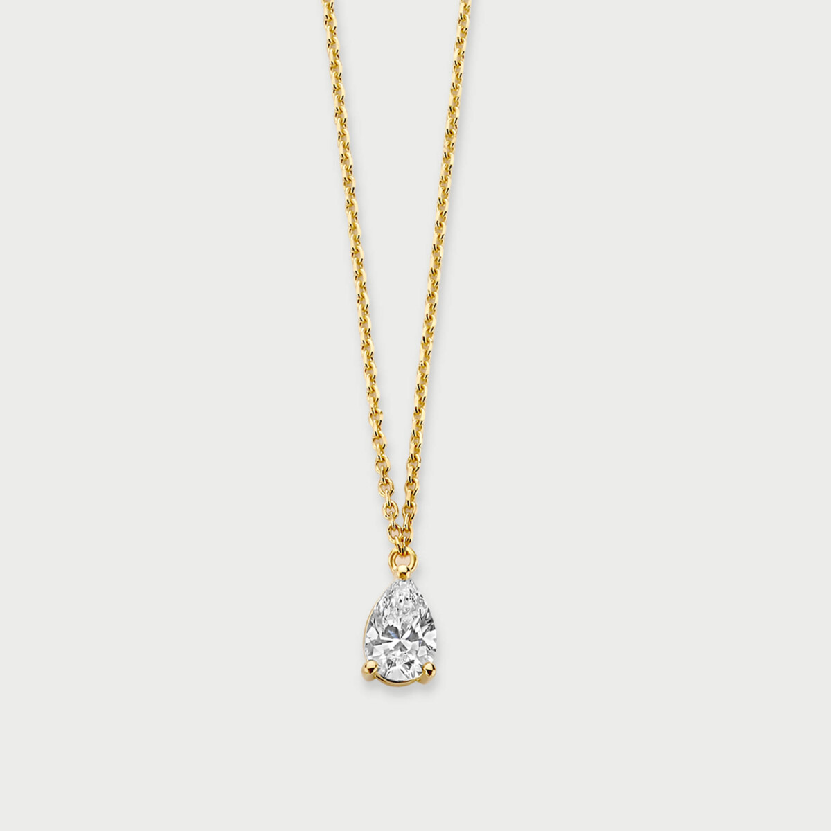 Classic necklace in 14K yellow gold with labgrown diamonds - MCC006