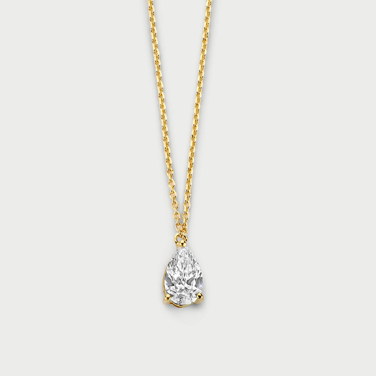 Classic necklace in 14K yellow gold with labgrown diamonds - MCC007