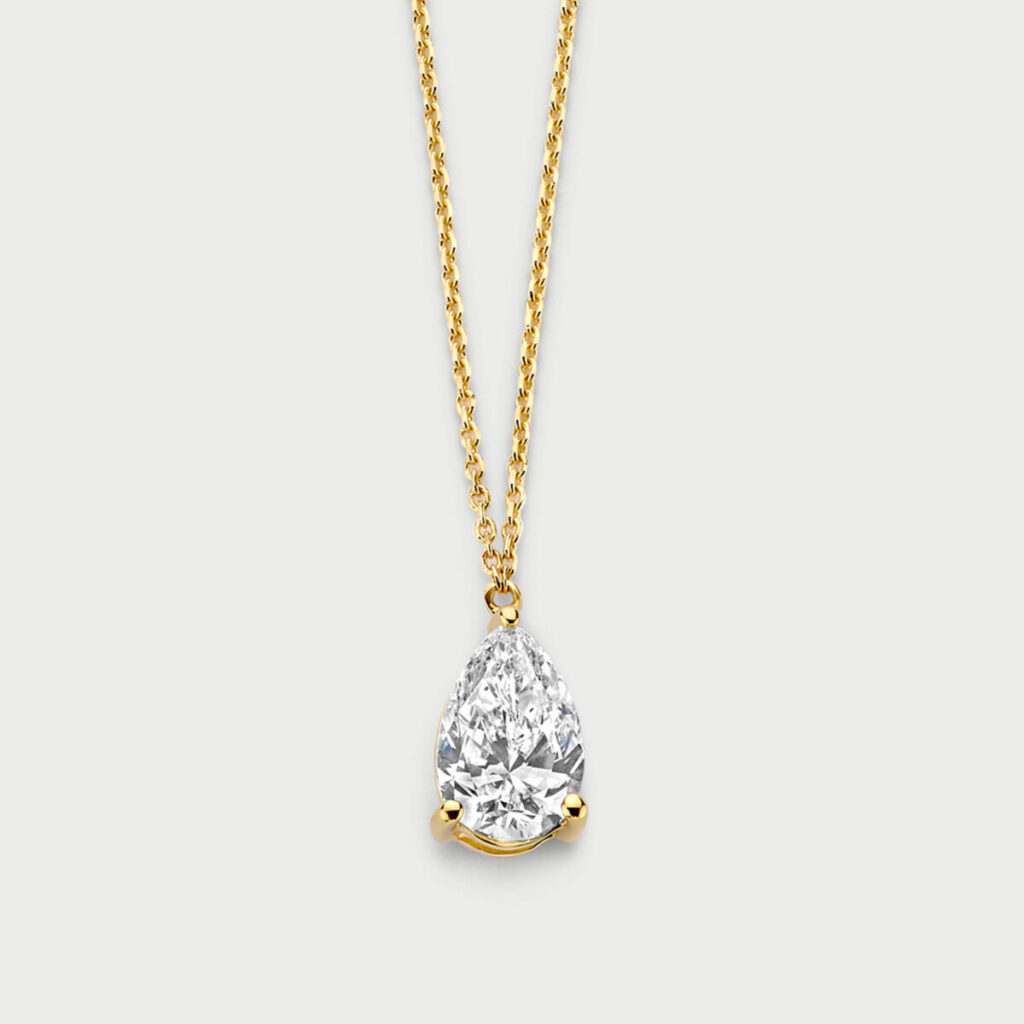 Classic necklace in 14K yellow gold with labgrown diamonds - MCC008