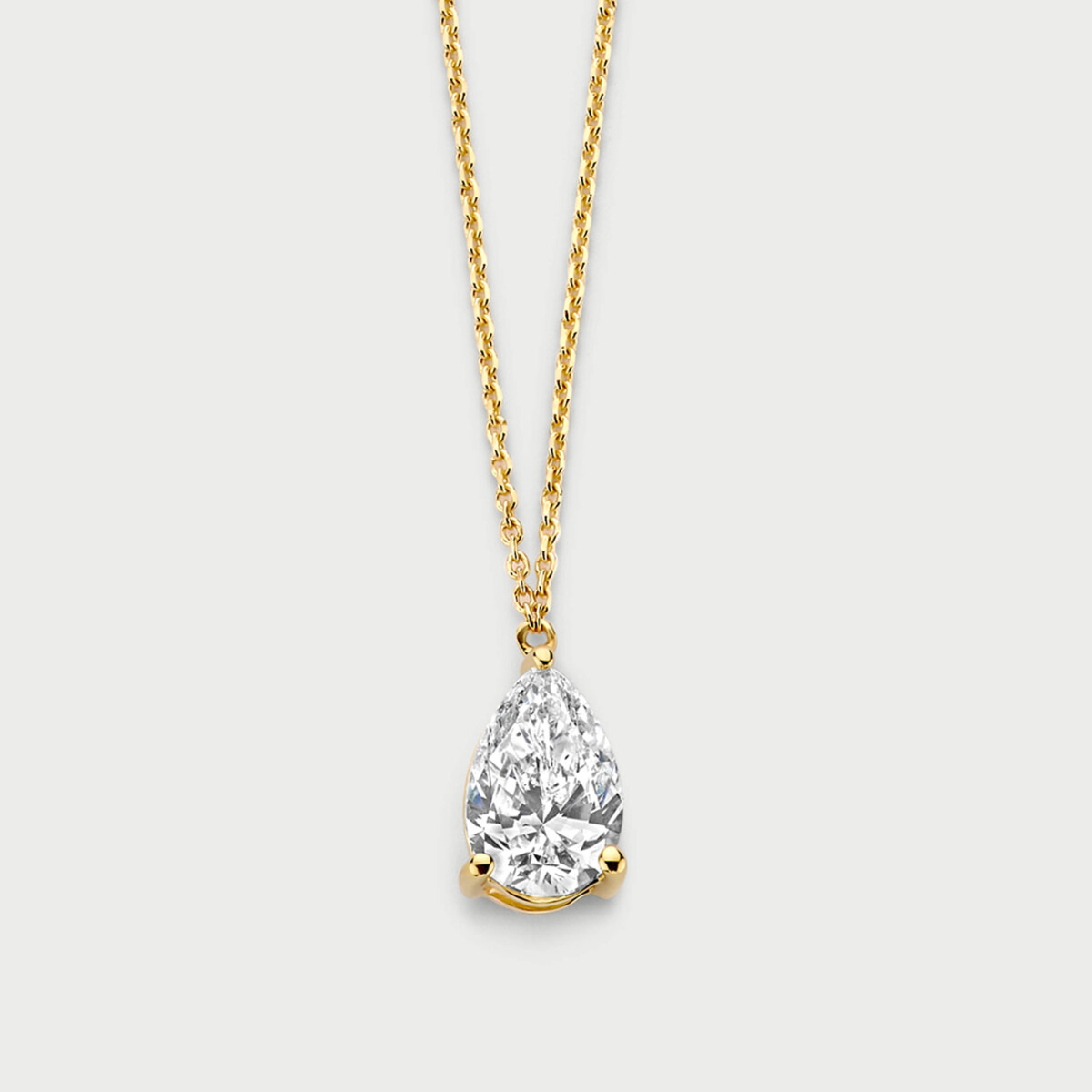 Classic necklace in 14K yellow gold with labgrown diamonds - MCC008