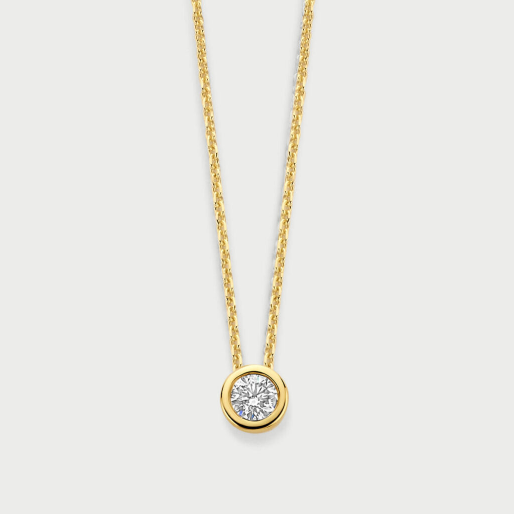 Bezelle necklace in 14K yellow gold with labgrown diamonds - MCC012