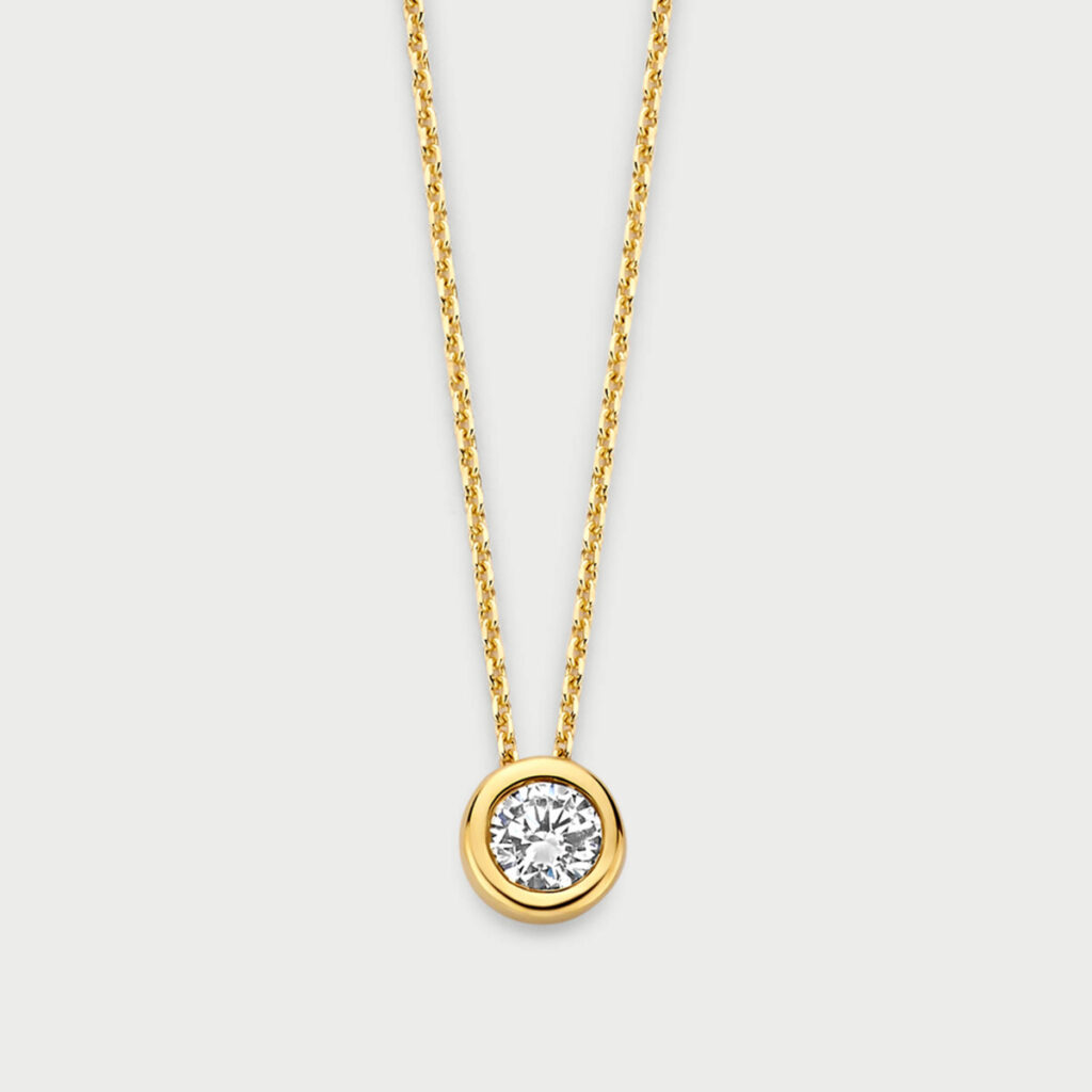 Bezelle necklace in 14K yellow gold with labgrown diamonds - MCC013