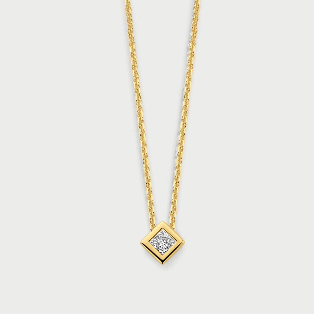 Bezelle necklace in 14K yellow gold with labgrown diamonds - MCC016