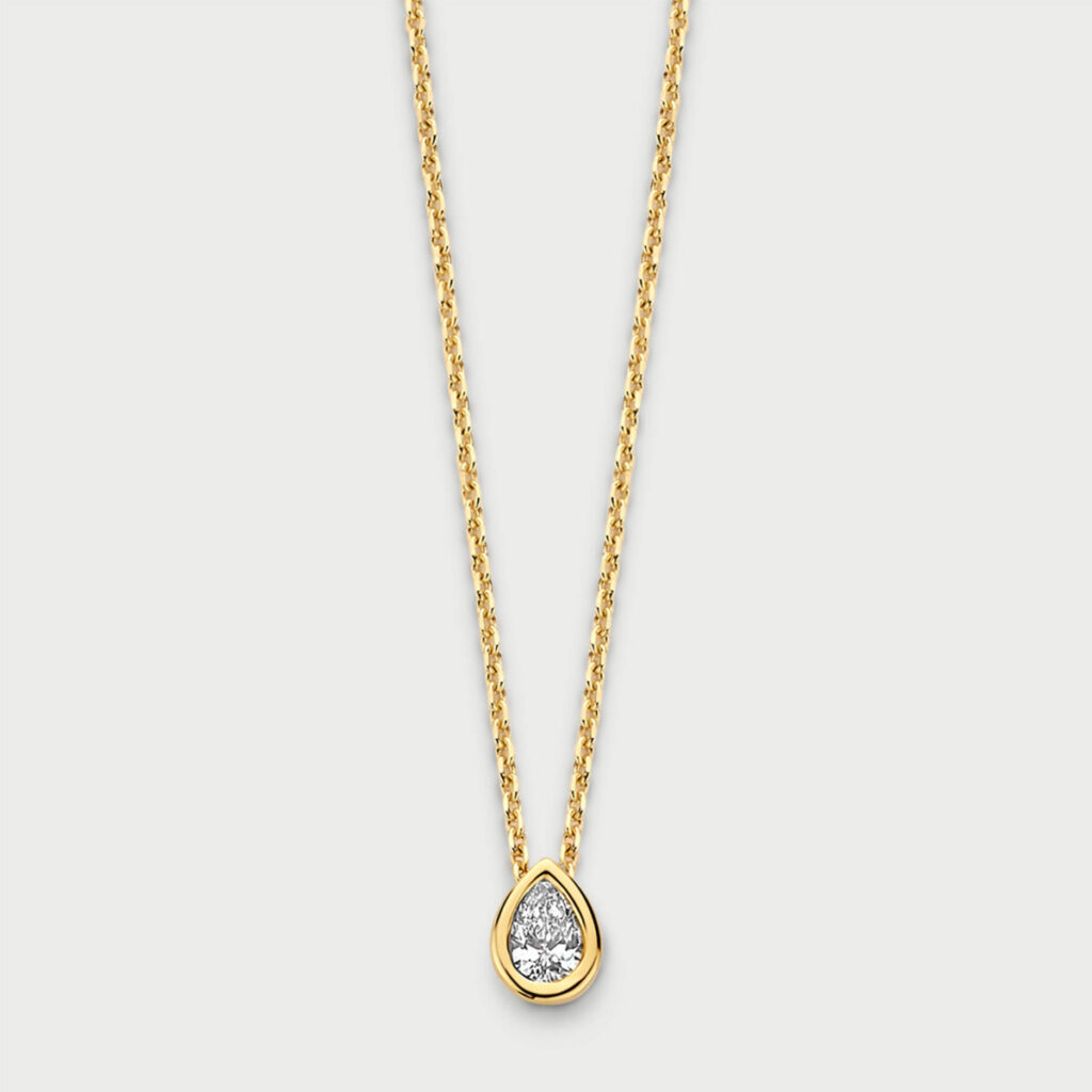 Bezelle necklace in 14K yellow gold with labgrown diamonds - MCC021