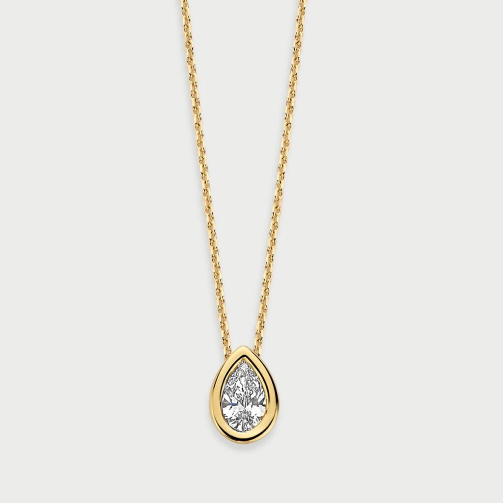 Bezelle necklace in 14K yellow gold with labgrown diamonds - MCC023