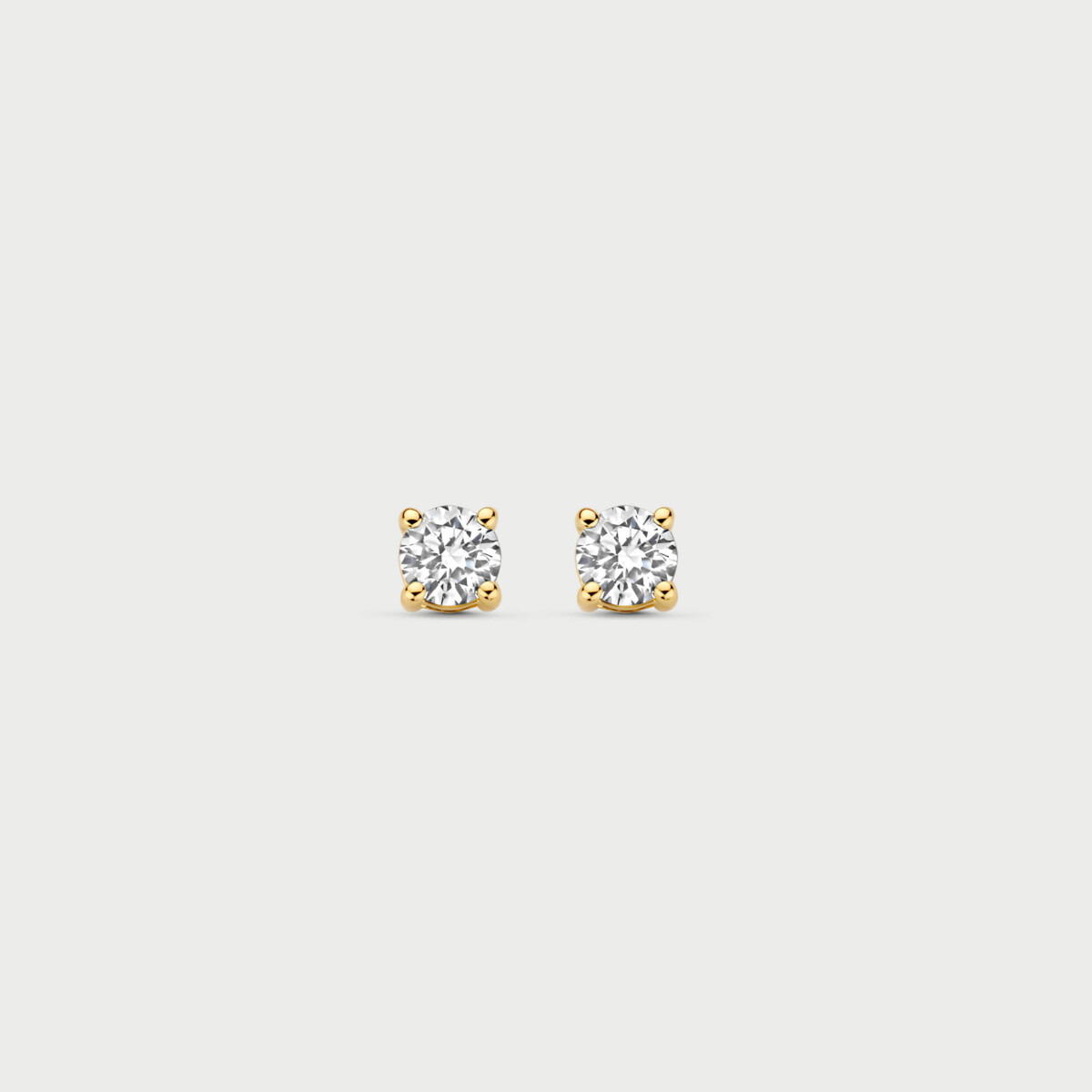 Classic earrings in 14K yellow gold with labgrown diamonds - MCO001