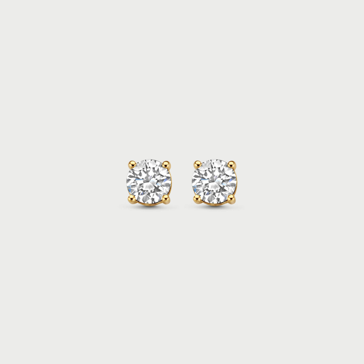 Classic earrings in 14K yellow gold with labgrown diamonds - MCO003