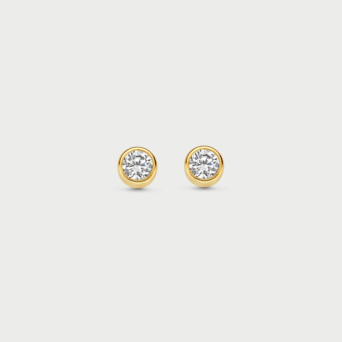 Bezelle earrings in 14K yellow gold with labgrown diamonds - MCO011