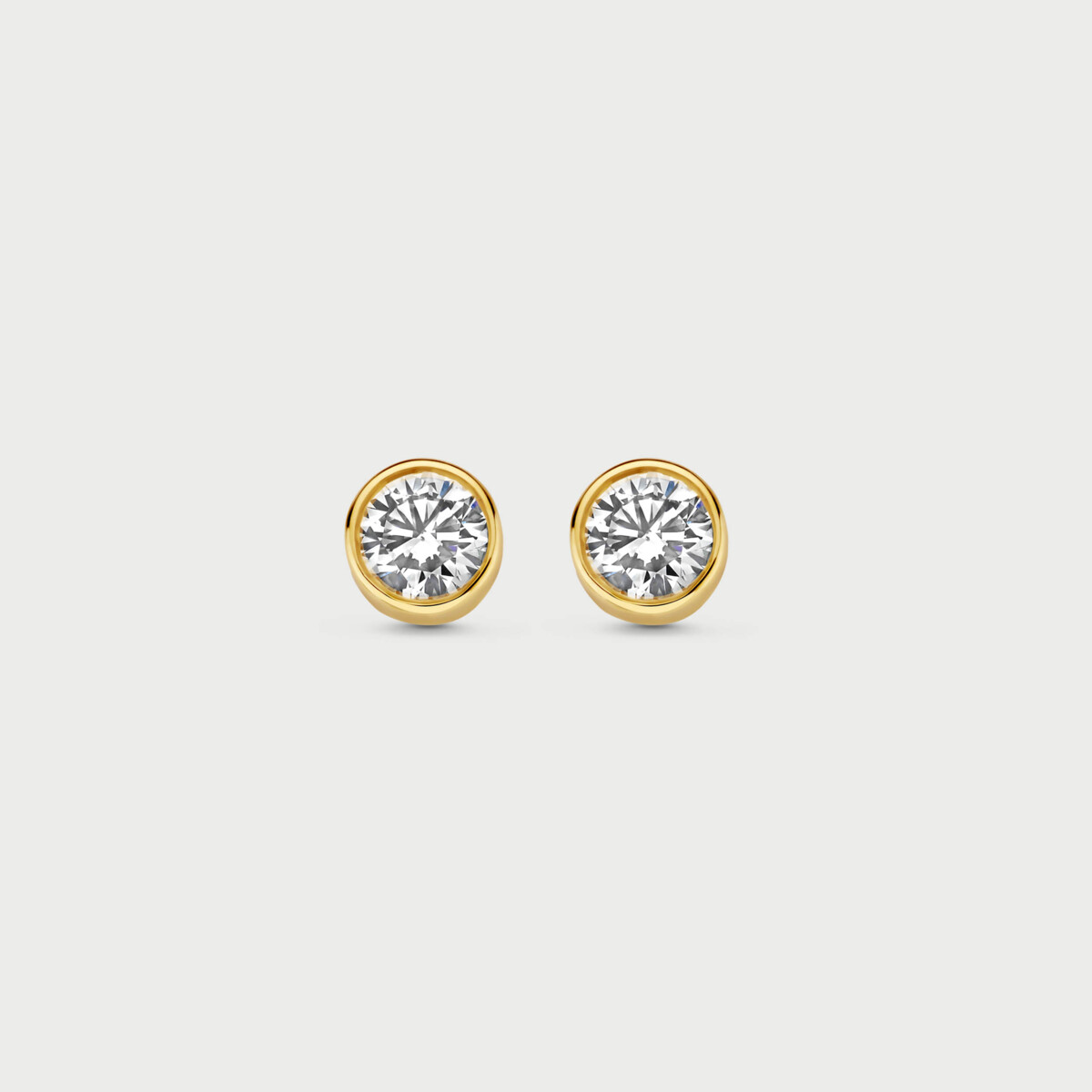 Bezelle earrings in 14K yellow gold with labgrown diamonds - MCO012