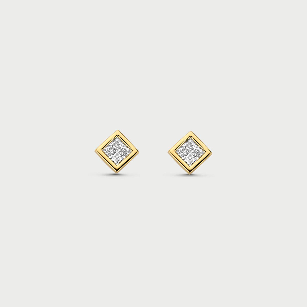 Bezelle earrings in 14K yellow gold with labgrown diamonds - MCO021