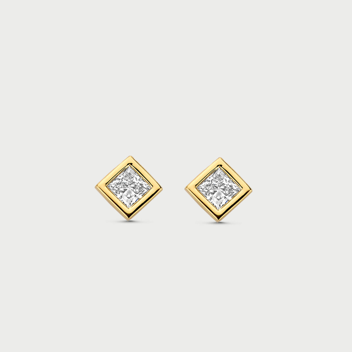 Bezelle earrings in 14K yellow gold with labgrown diamonds - MCO022