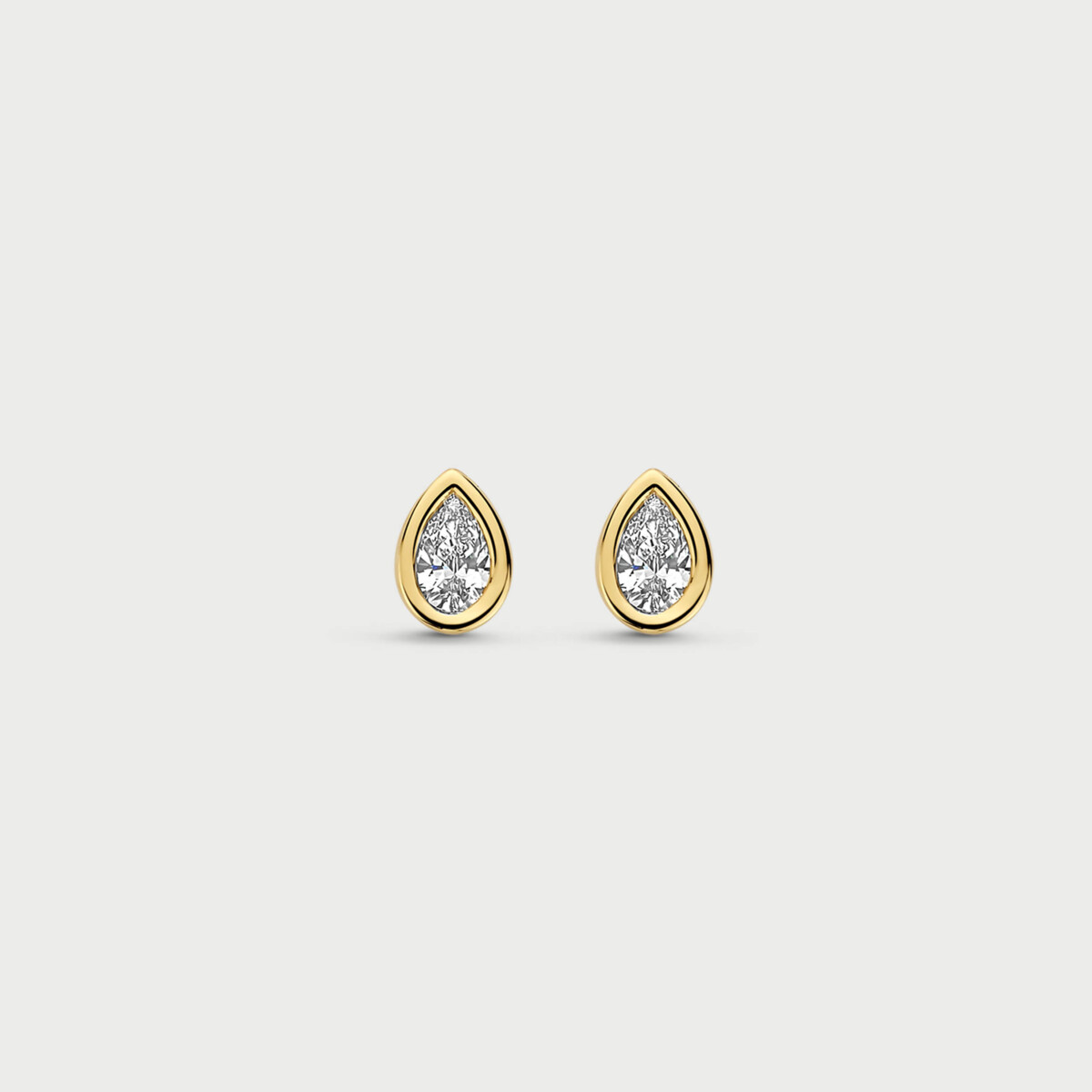 Bezelle earrings in 14K yellow gold with labgrown diamonds - MCO031