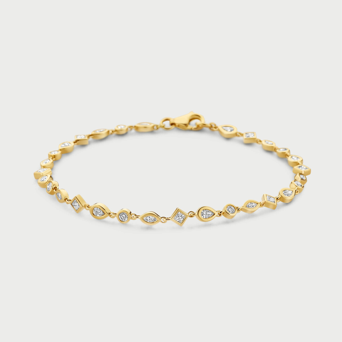 Mosaik bracelet in 14K yellow gold with labgrown diamonds - MMB001