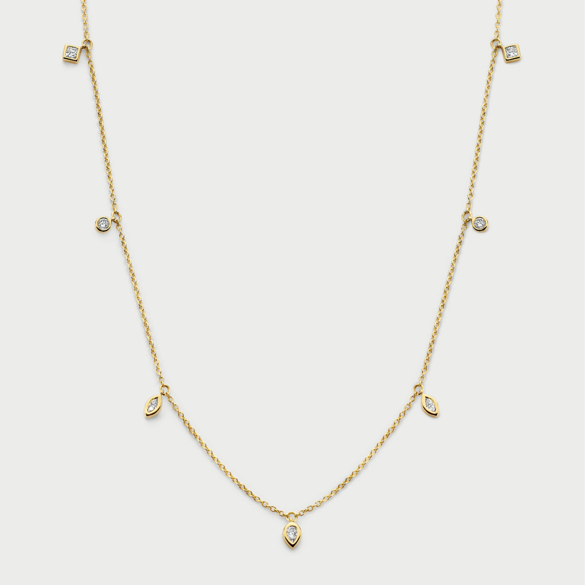 Mosaik necklace in 14K yellow gold with labgrown diamonds - MMC001