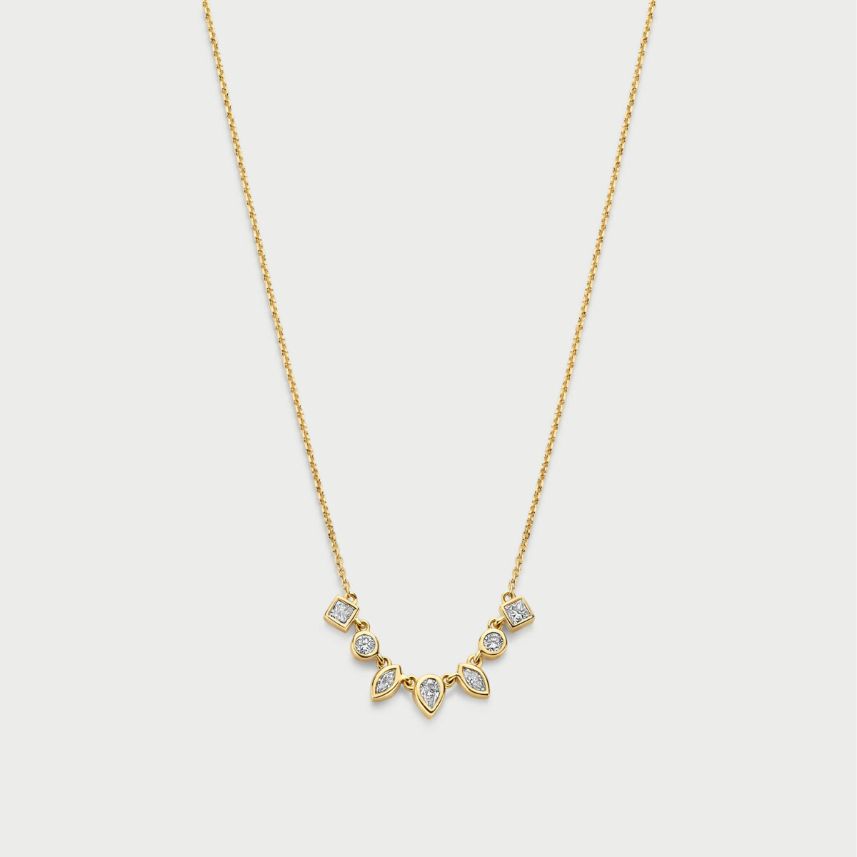 Mosaik necklace in 14K yellow gold with labgrown diamonds - MMC002