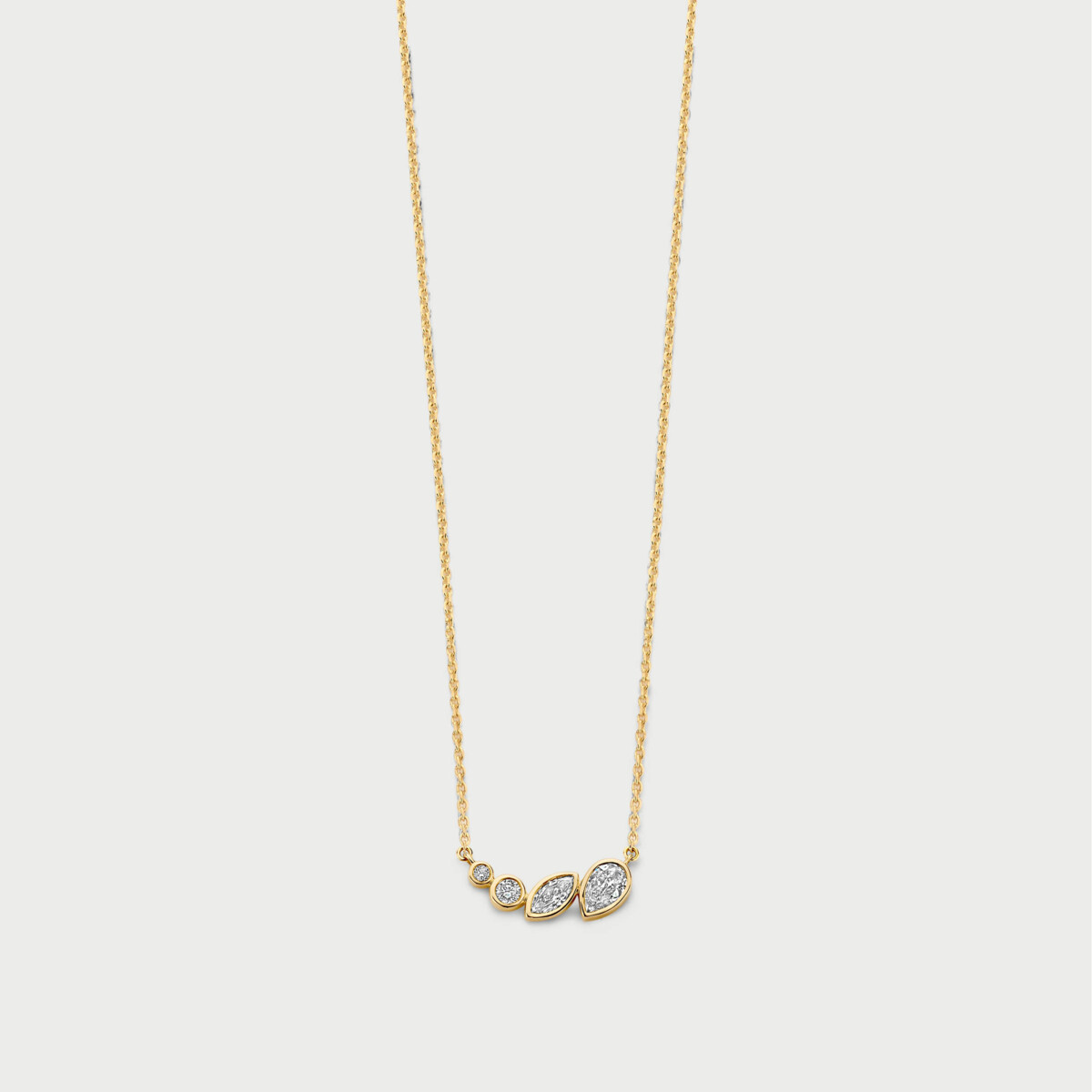 Mosaik necklace in 14K yellow gold with labgrown diamonds - MMC003