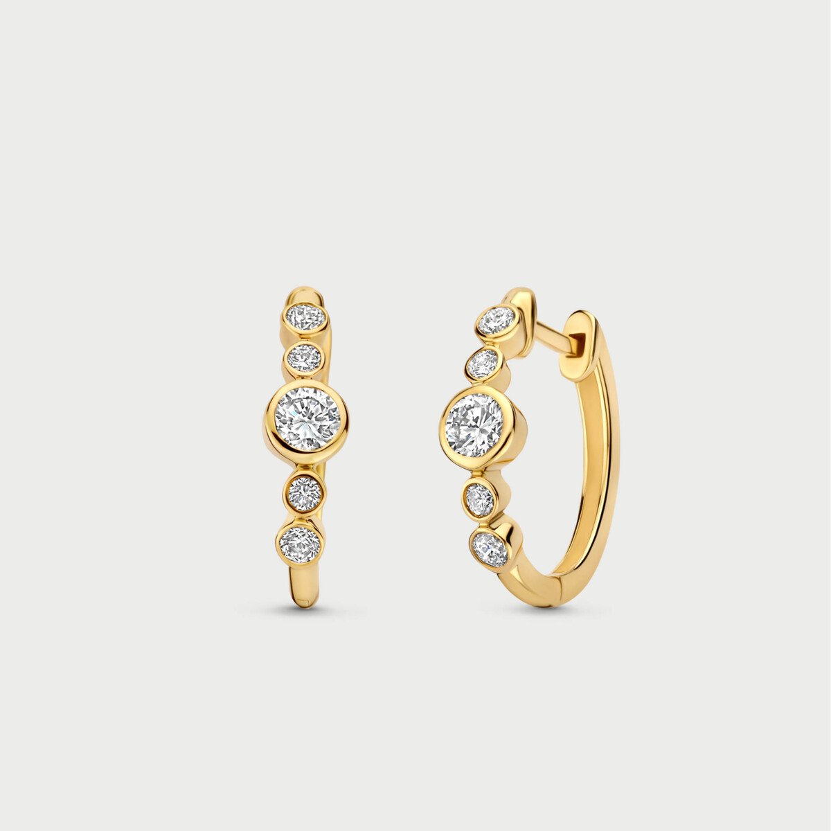 Mosaik earrings in 14K yellow gold with labgrown diamonds - MMO001