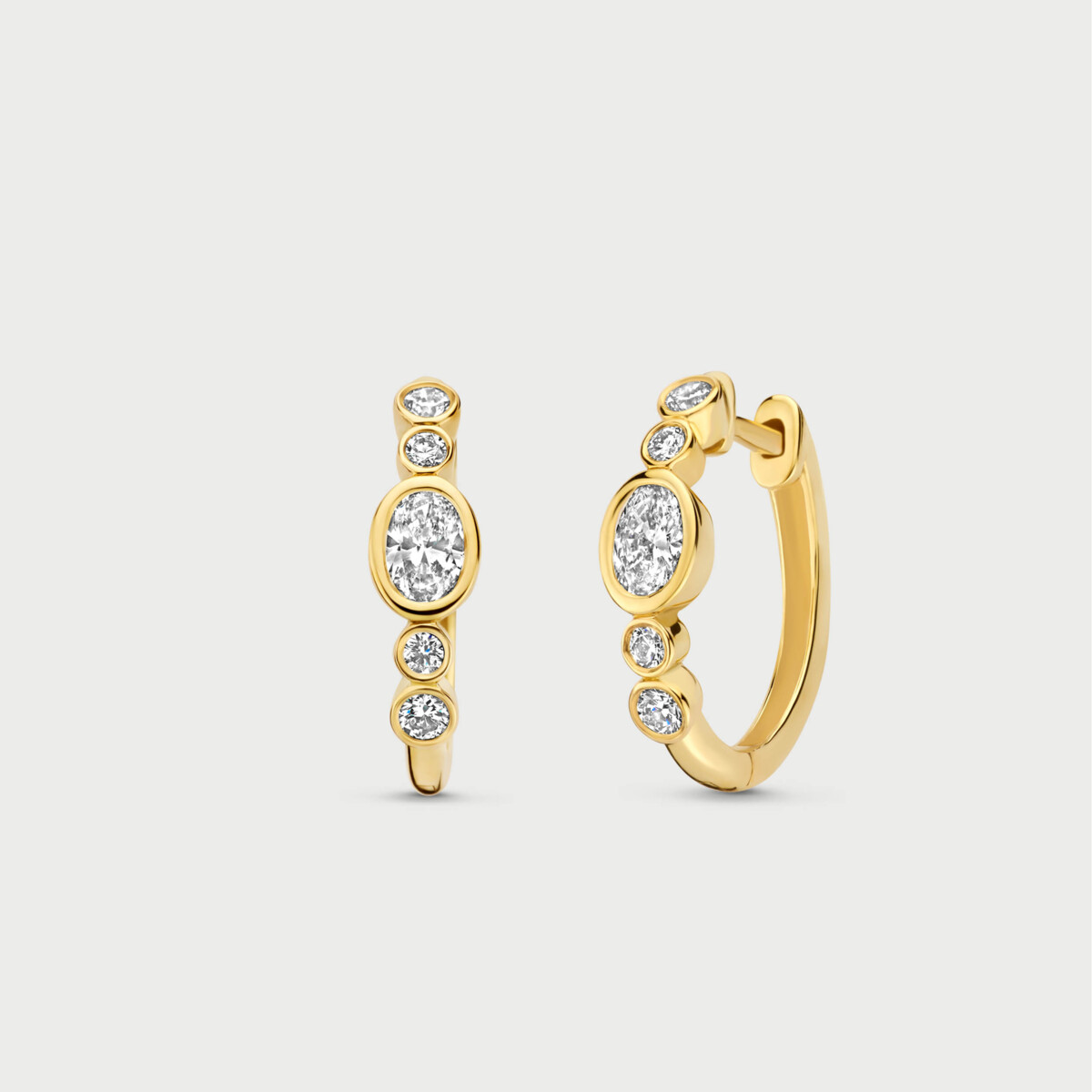 Mosaik earrings in 14K yellow gold with labgrown diamonds - MMO002