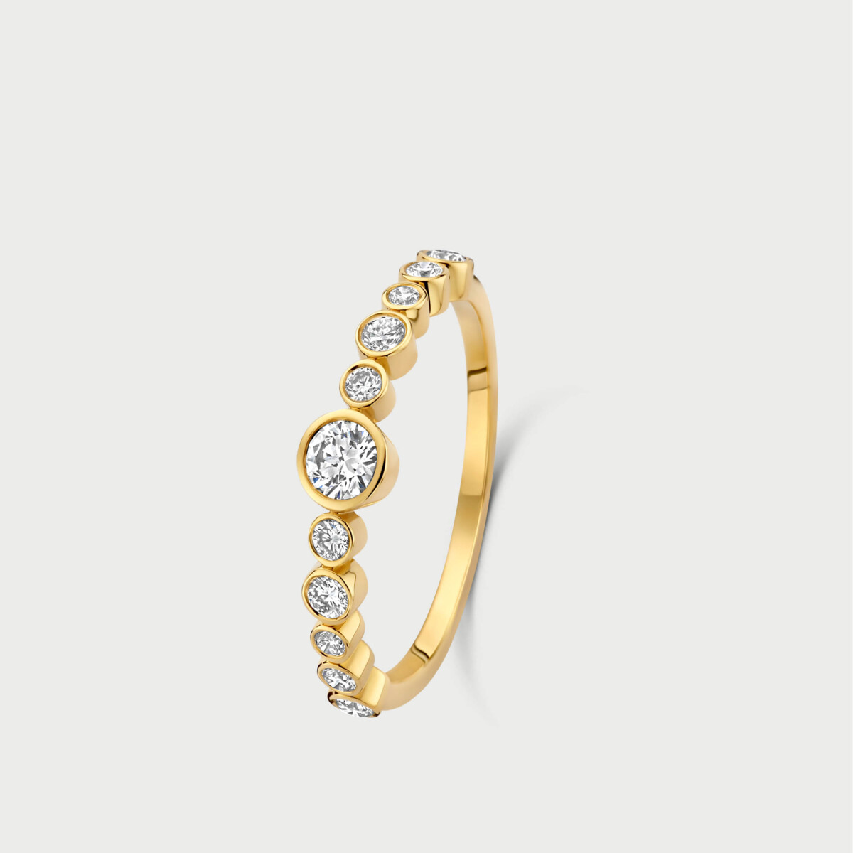Mosaik ring in 14K yellow gold with labgrown diamonds - MMR001