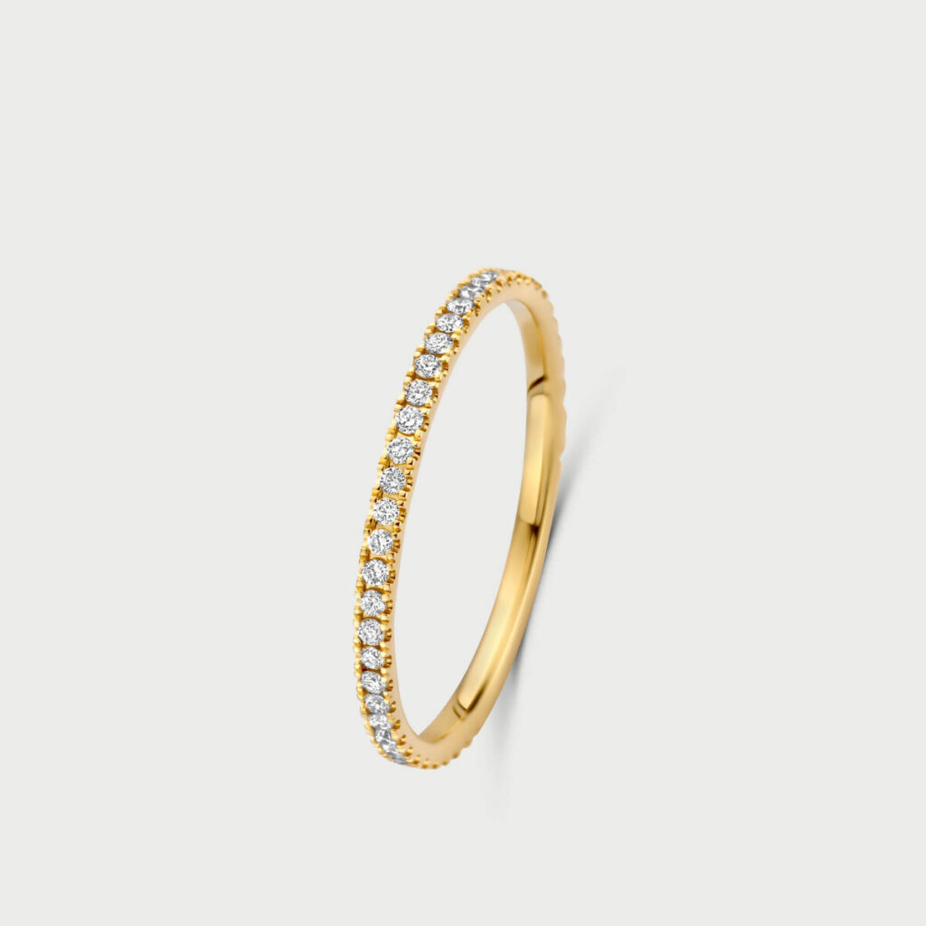 Mosaik ring in 14K yellow gold with labgrown diamonds - MMR009