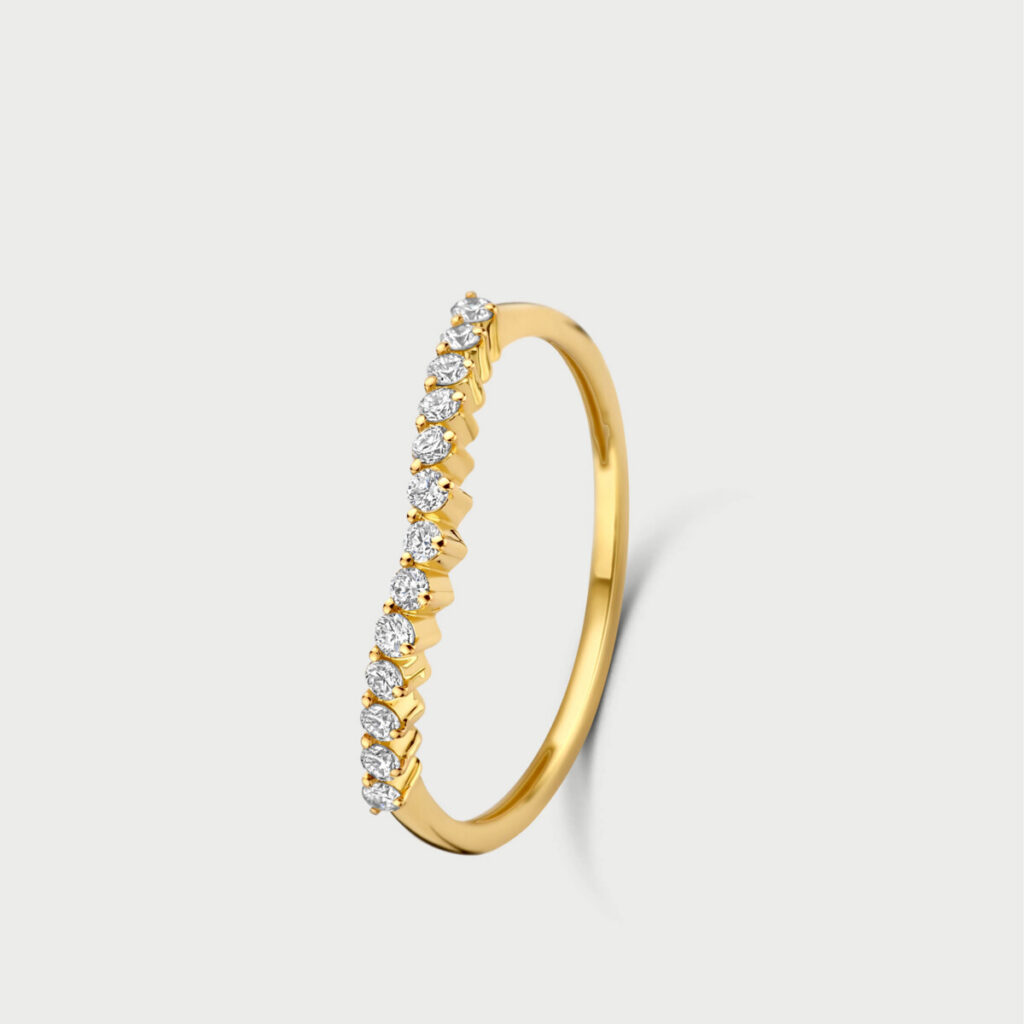 Mosaik ring in 14K yellow gold with labgrown diamonds - MMR012