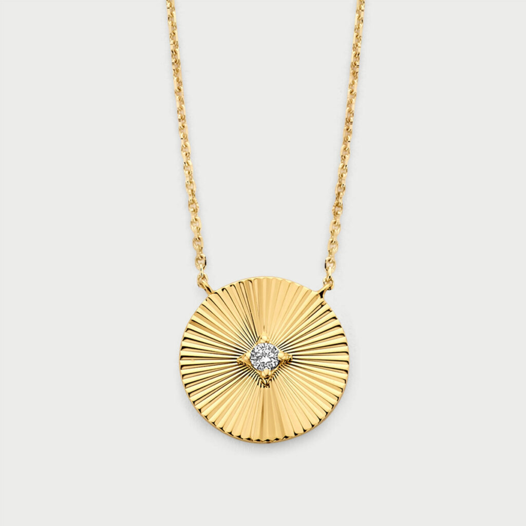 Ray necklace in 14K yellow gold with labgrown diamonds - MRC001