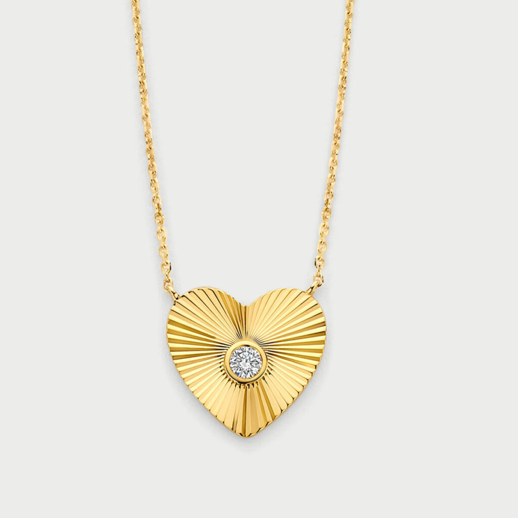 Ray necklace in 14K yellow gold with labgrown diamonds - MRC002