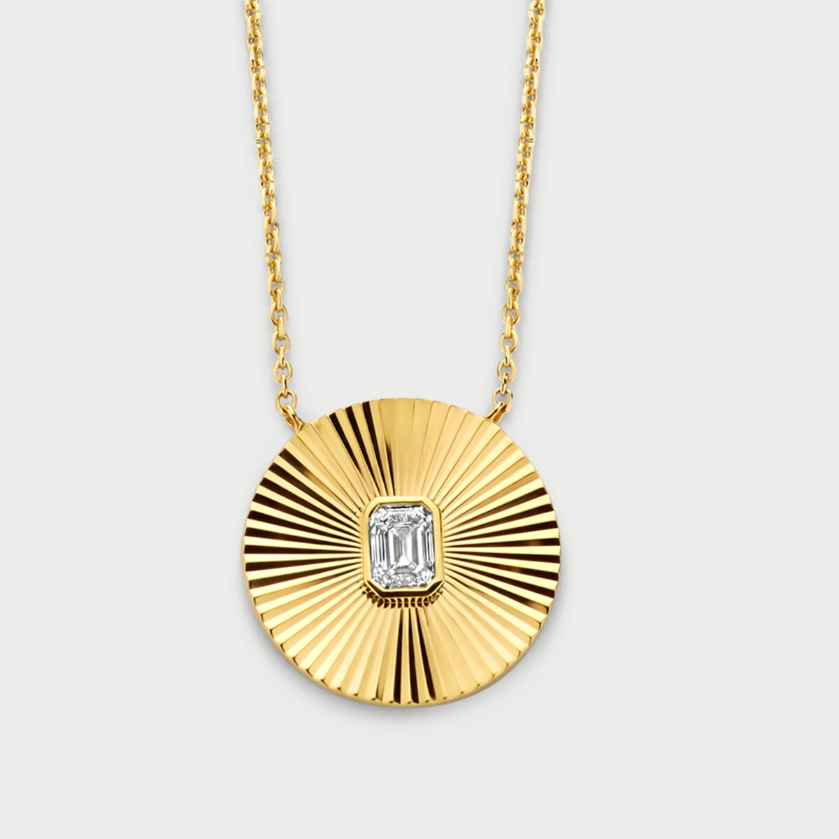 Ray necklace in 14K yellow gold with labgrown diamonds - MRC003