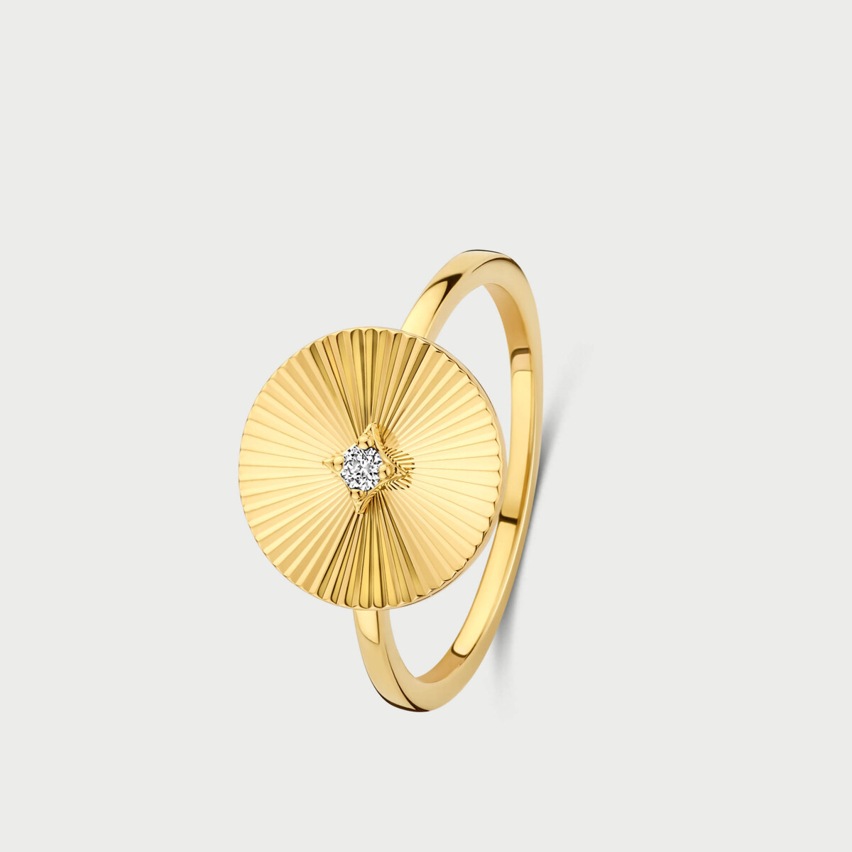Ray ring in 14K yellow gold with labgrown diamonds - MRR001