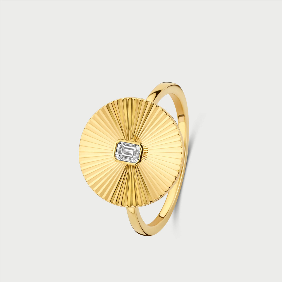 Ray ring in 14K yellow gold with labgrown diamonds - MRR002